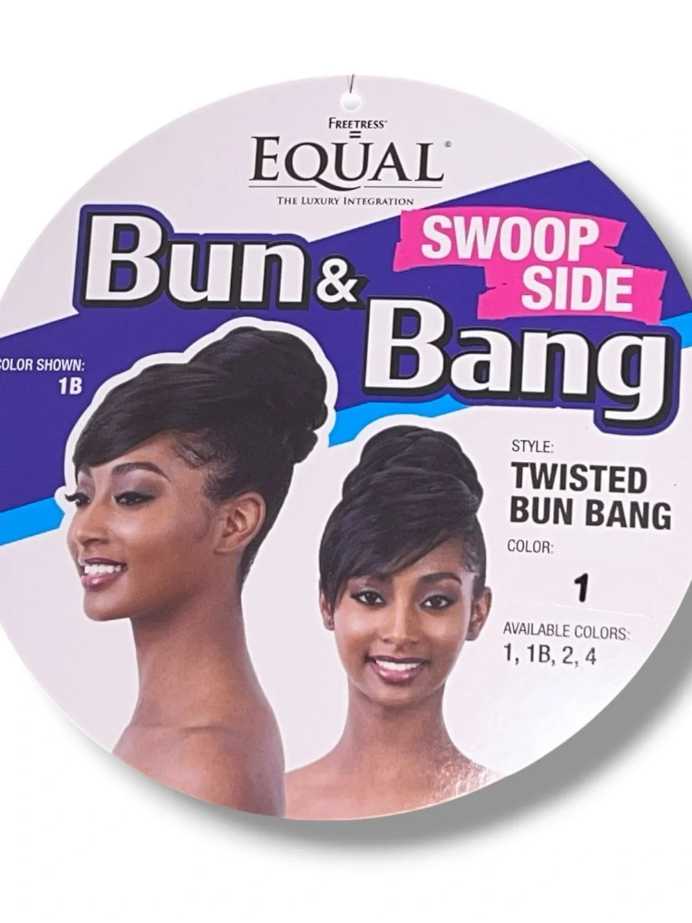 New Freetress Bun And Bang Set Color 1 Textured Hair Nwt Two Separate Pieces